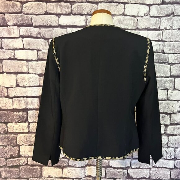 Evan Picone Black Label Black & Brown No Close Jacket Size 12 - Picture 6 of 9